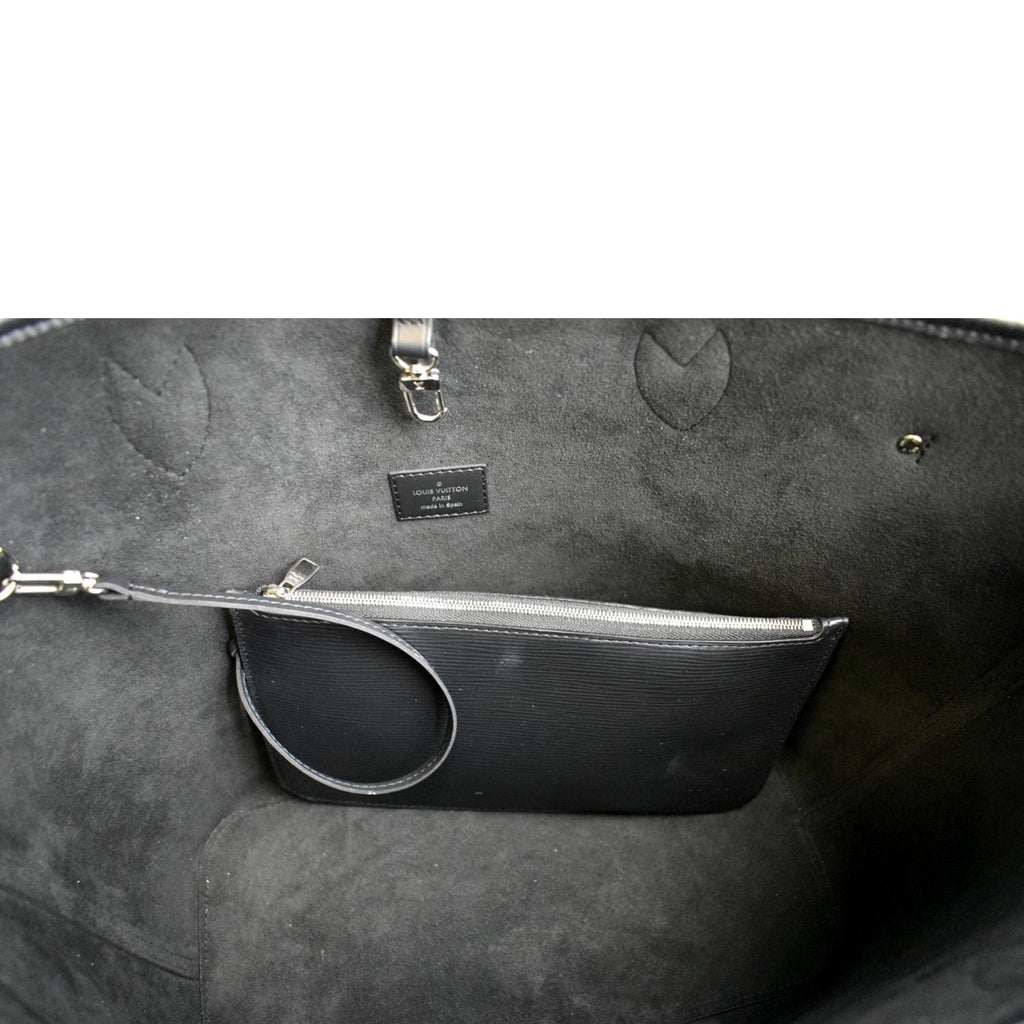 LOUIS VUITTON Neverfull Epi Leather Tote Shoulder Bag Black