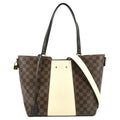LOUIS VUITTON Jersey Damier Ebene Tote Shoulder Bag Creme