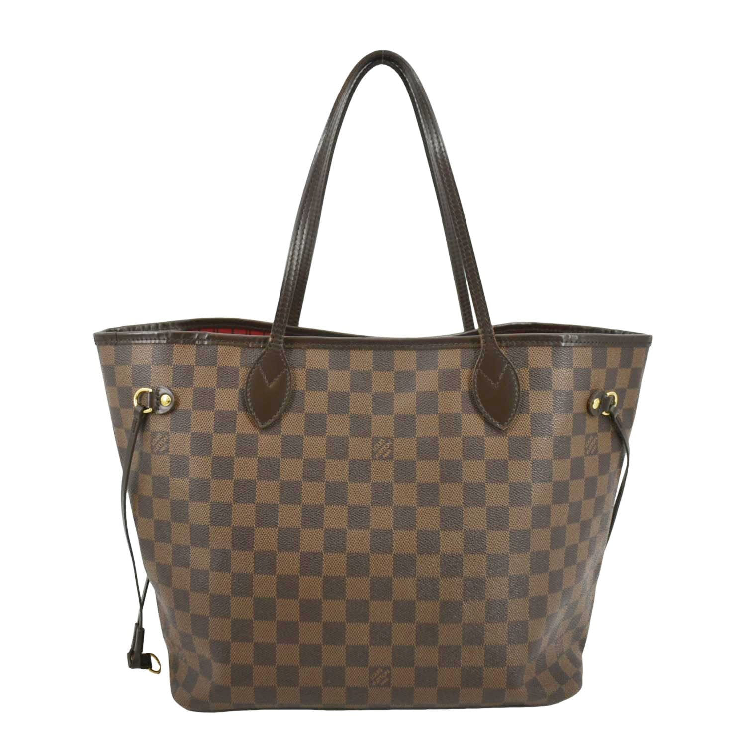 LOUIS VUITTON Neverfull MM Damier Ebene Shoulder Bag Brown