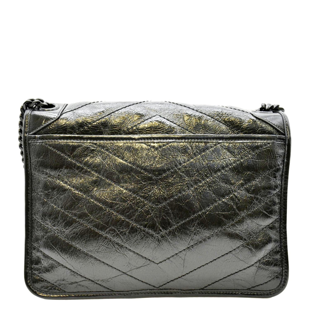 YVES SAINT LAURENT Niki Medium Leather Shoulder Bag Black