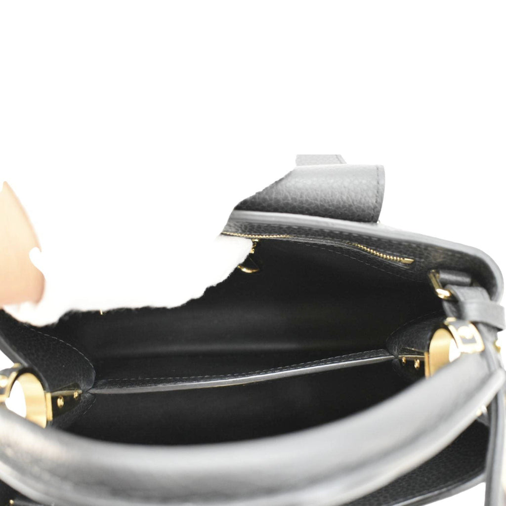 LOUIS VUITTON Capucines BB Leopard Taurillon Leather Shoulder Bag Black