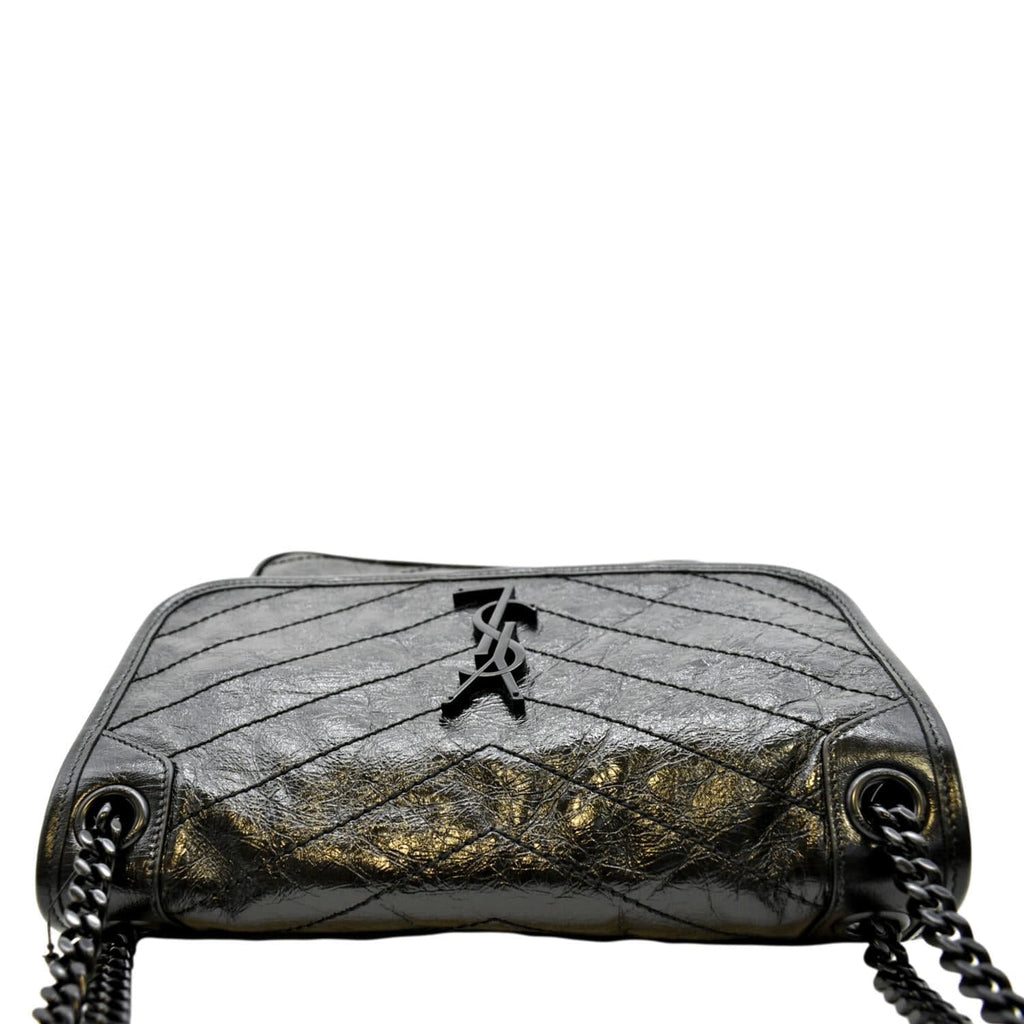 YVES SAINT LAURENT Niki Medium Leather Shoulder Bag Black