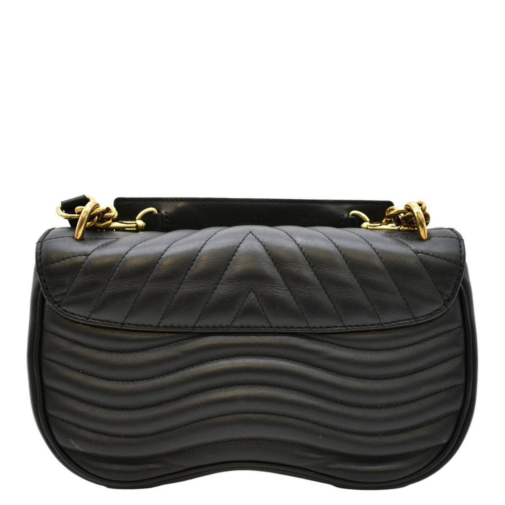 LOUIS VUITTON New Wave Chain MM Calfskin Leather Shoulder Bag Black