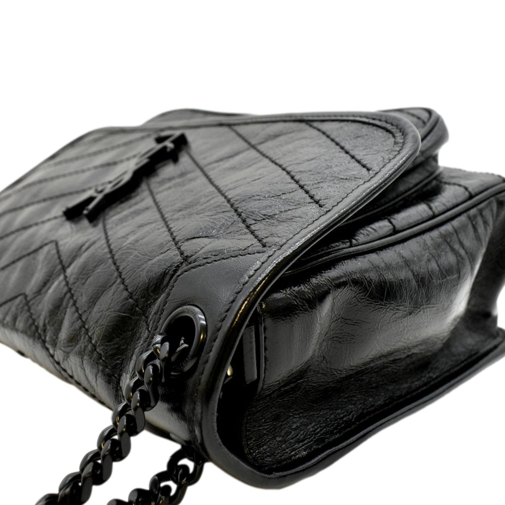 YVES SAINT LAURENT Niki Medium Leather Shoulder Bag Black