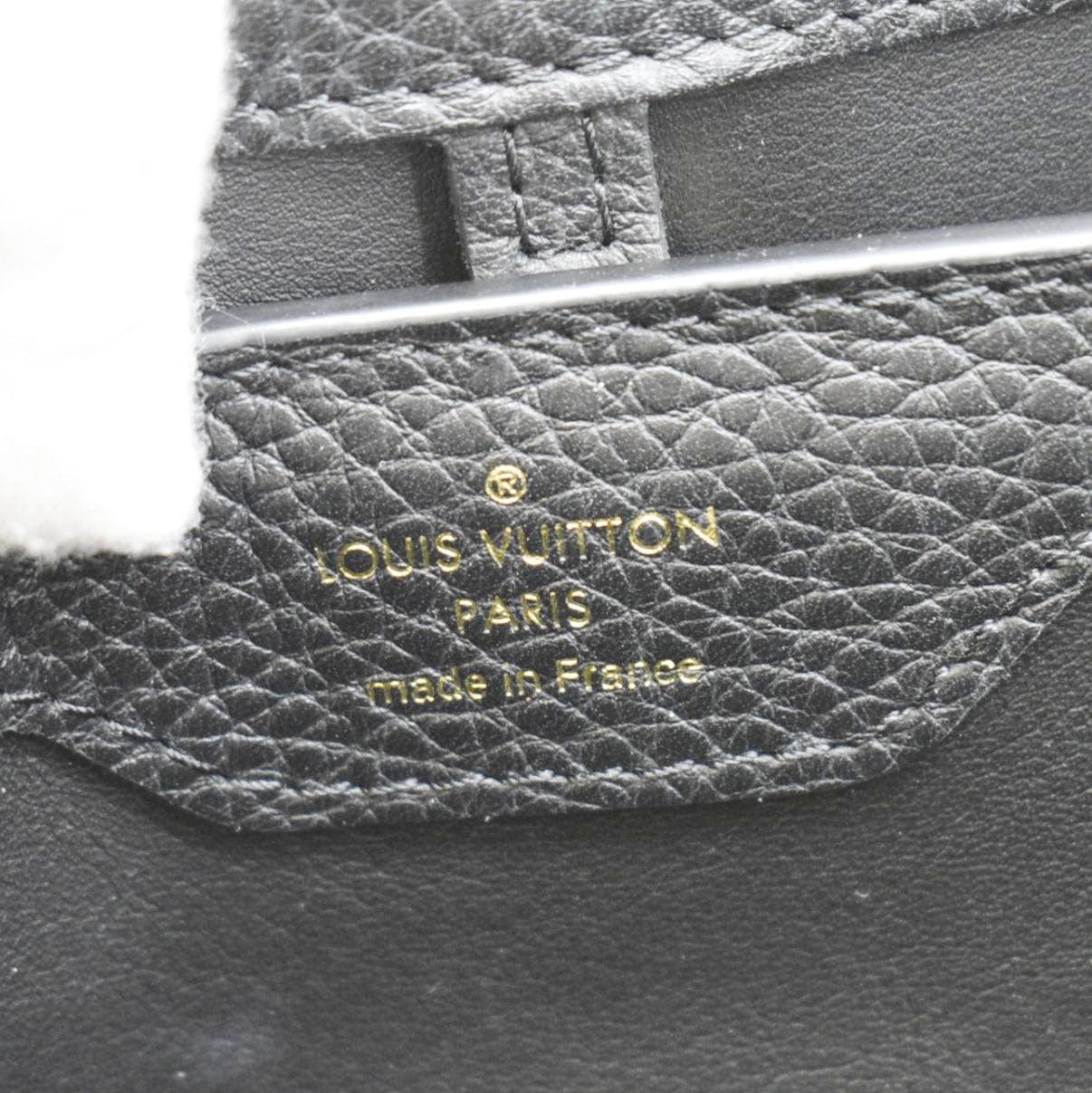 LOUIS VUITTON Capucines BB Leopard Taurillon Leather Shoulder Bag Black