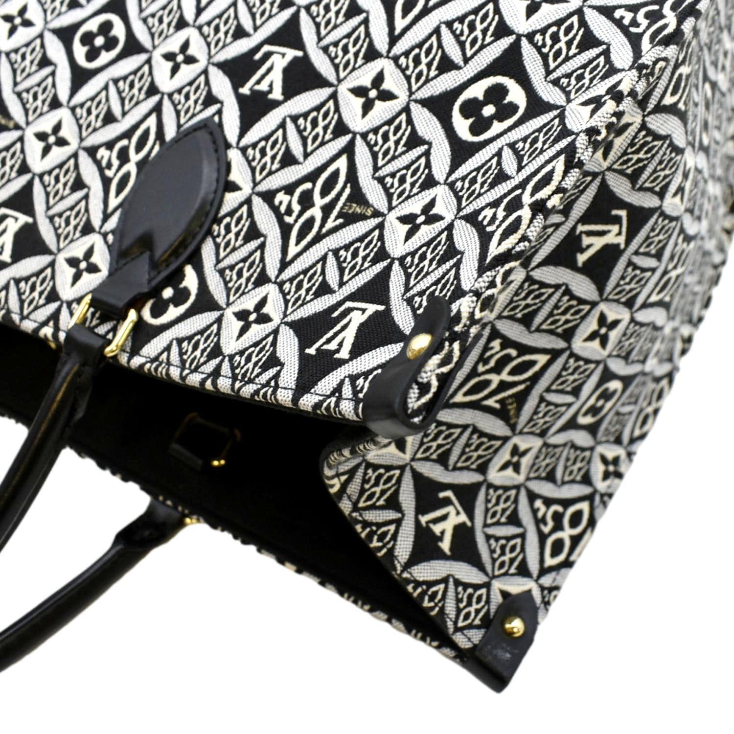 LOUIS VUITTON Onthego GM 1854 Jacquard Tote Bag Grey