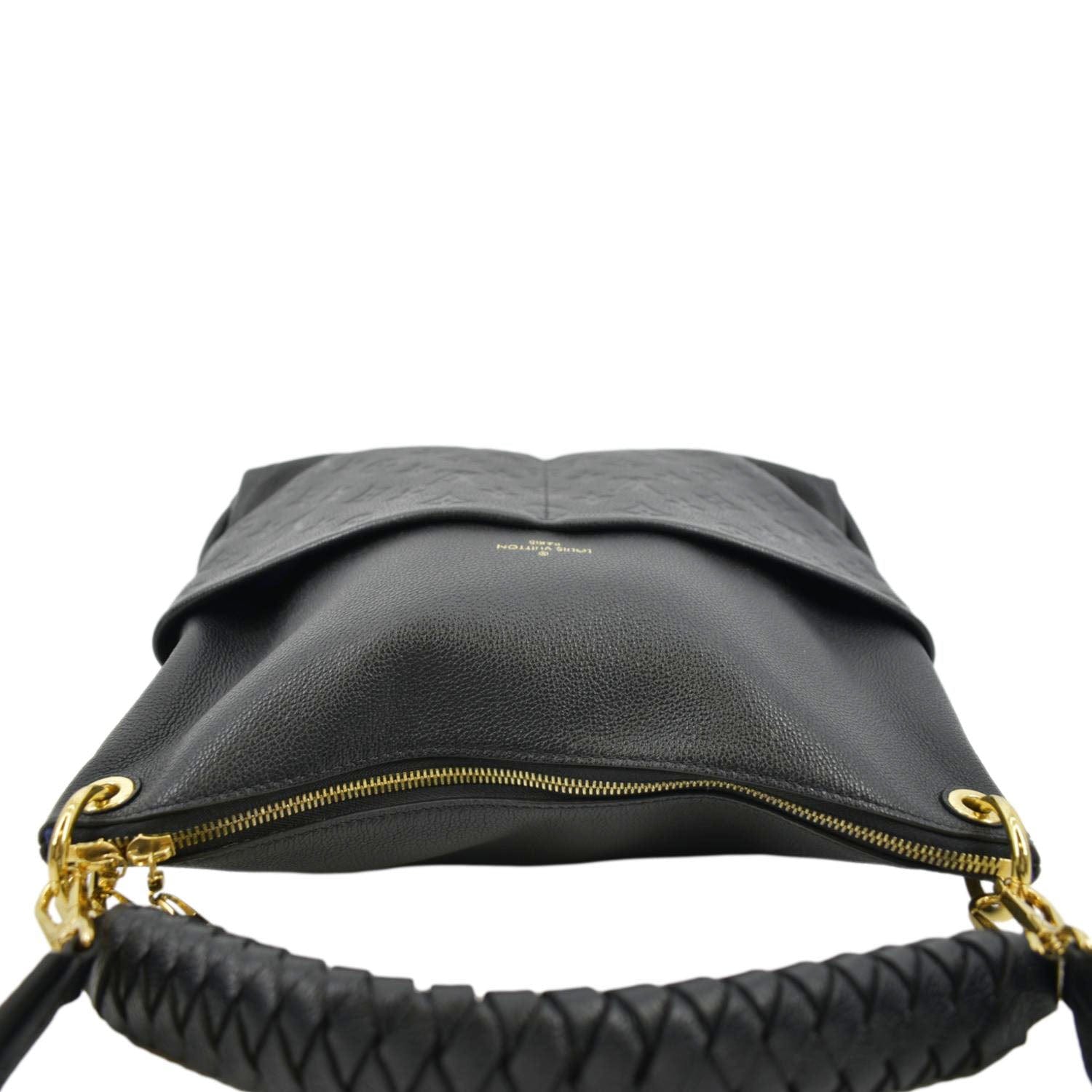 LOUIS VUITTON Maida Monogram Empreinte Leather Hobo Shoulder Bag Black