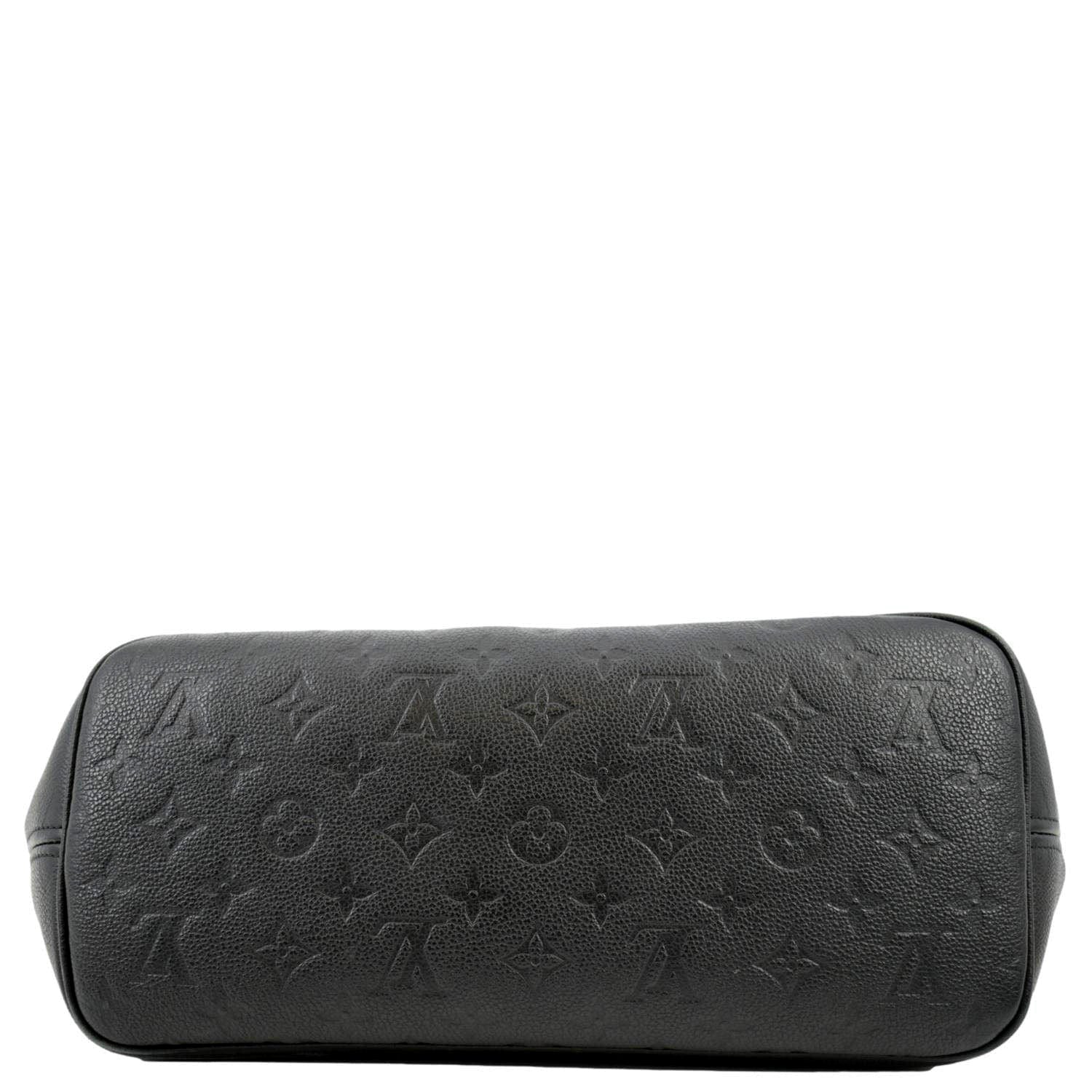 LOUIS VUITTON Neverfull MM Empreinte Leather Tote Shoulder Bag Black
