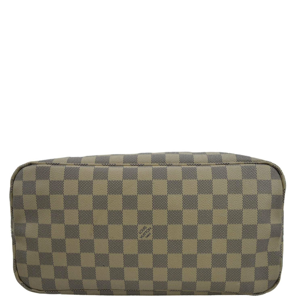 LOUIS VUITTON Neverfull MM Damier Azur Shoulder Bag White