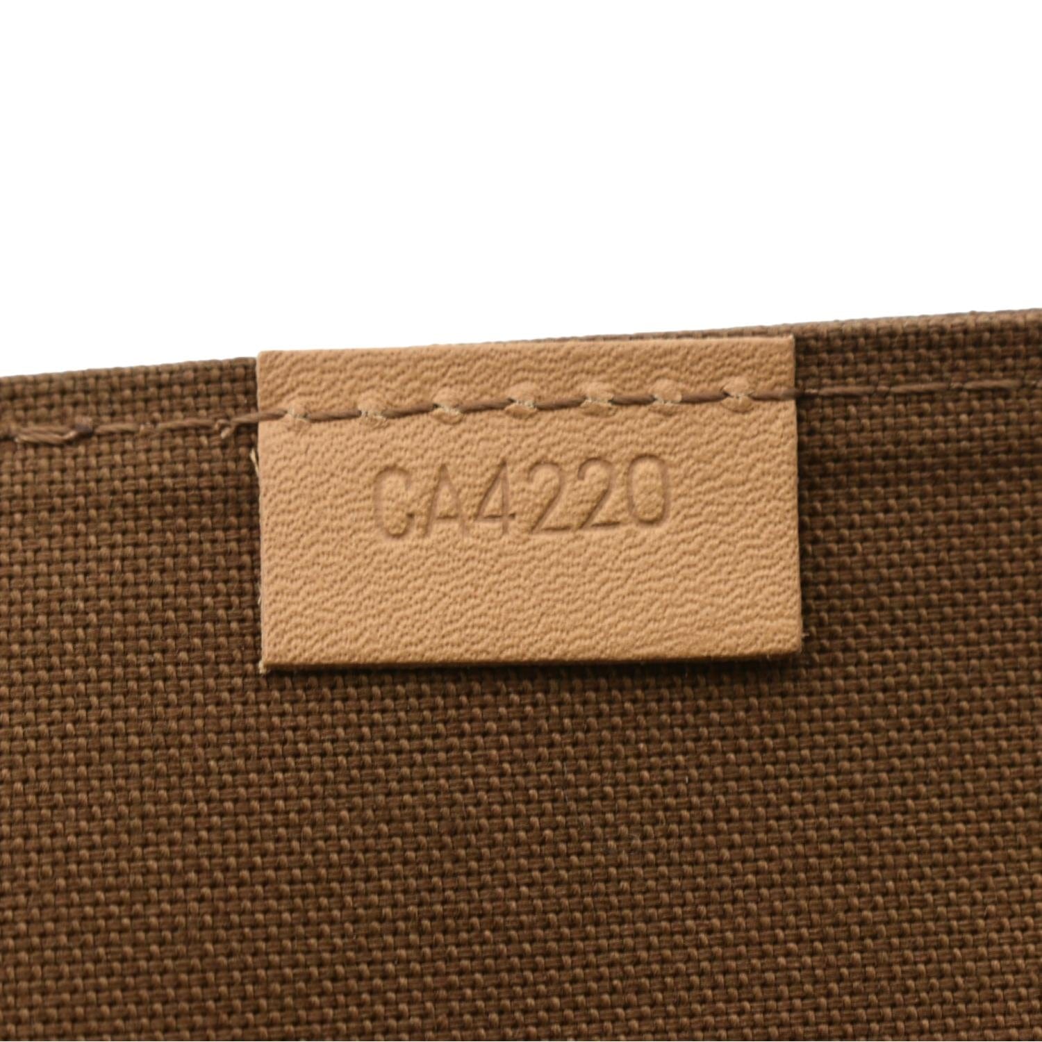LOUIS VUITTON Petit Sac Plat Monogram Canvas Shoulder Bag Brown