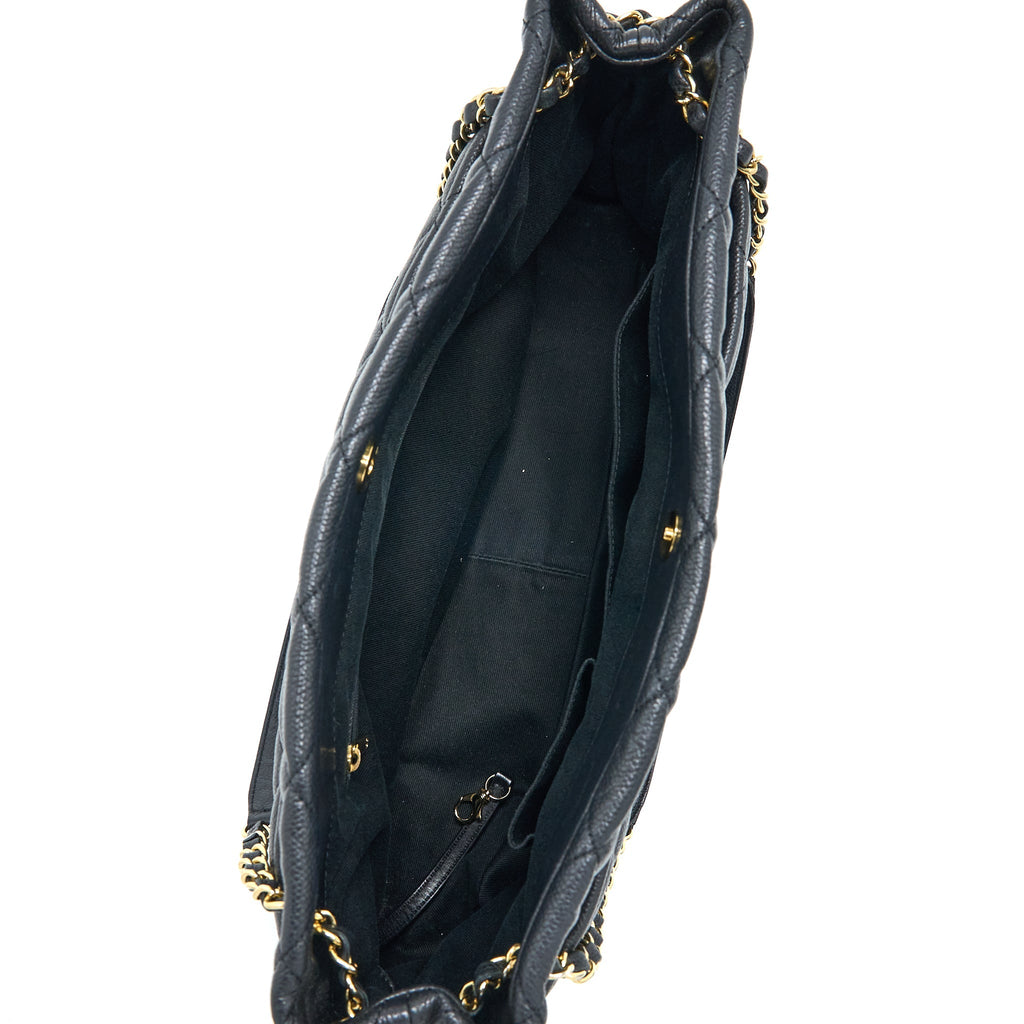 Chanel Matelasse Chain Tote Bag Caviar Black
