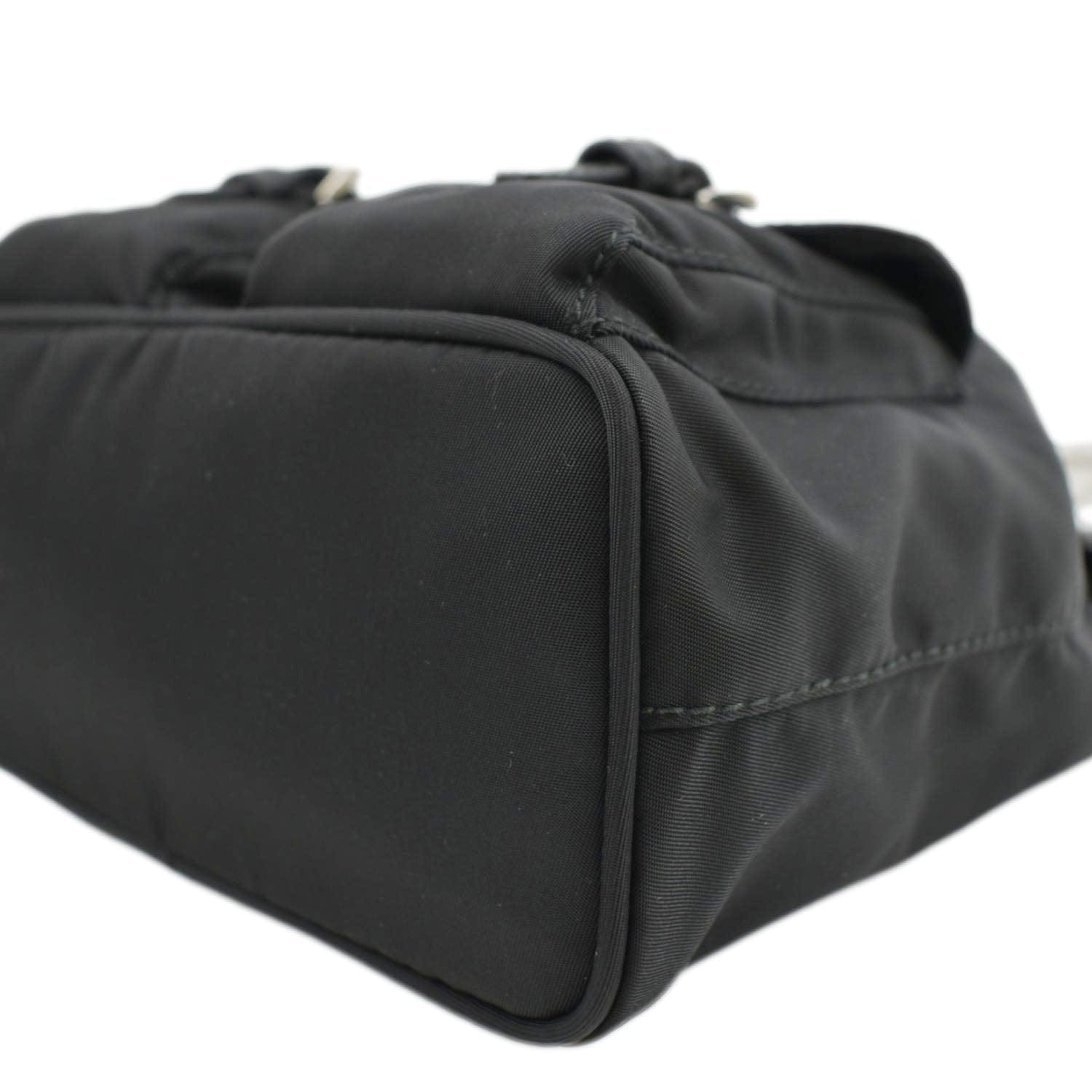 PRADA Double Pocket Mini Nylon Backpack Shoulder Bag Black