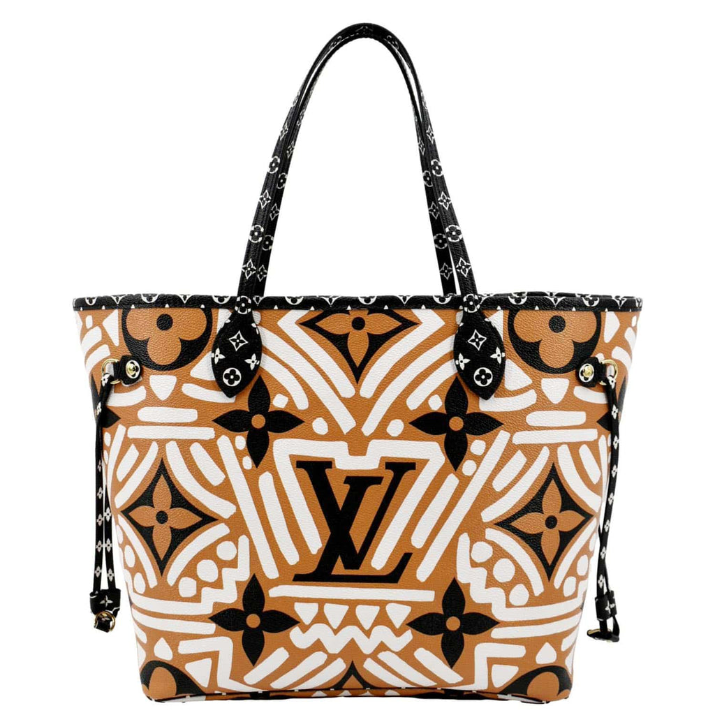 LOUIS VUITTON Neverfull Crafty MM Monogram Gaint Canvas Tote Bag Caramel