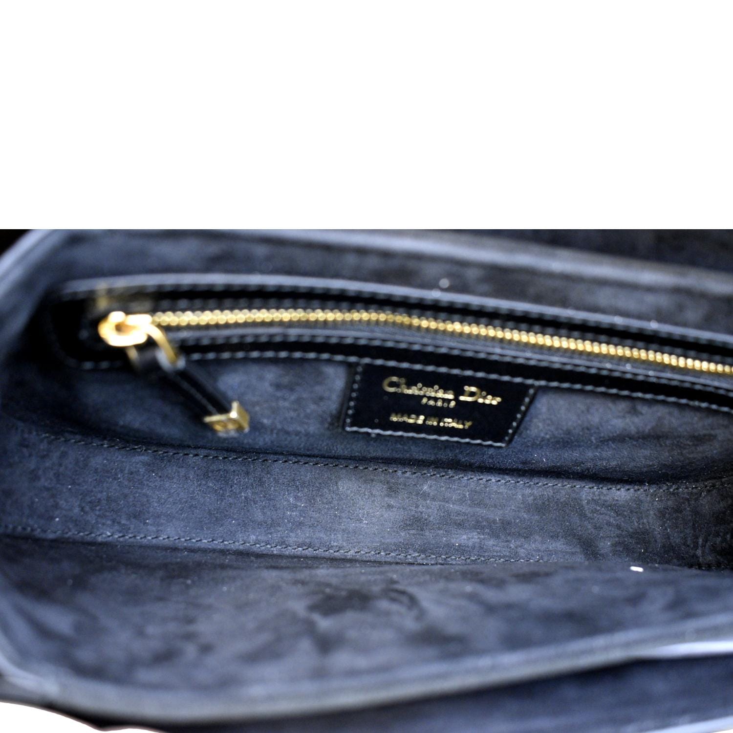 CHRISTIAN DIOR Montaigne Avenue Leather Shoulder Bag Black