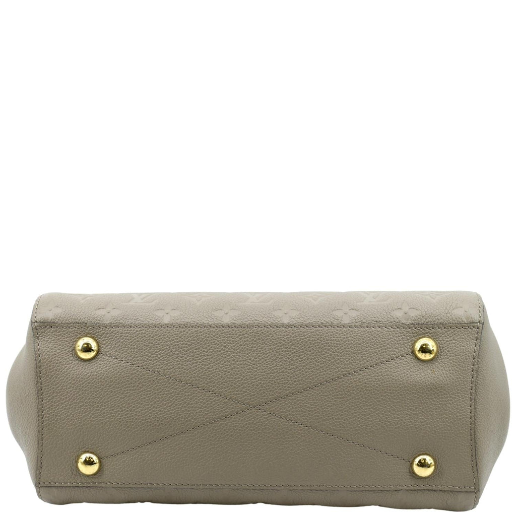 LOUIS VUITTON Montaigne MM Monogram Empreinte Shoulder Bag Tourterelle