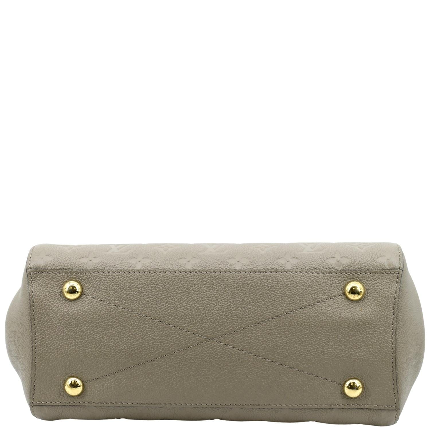 LOUIS VUITTON Montaigne MM Monogram Empreinte Shoulder Bag Tourterelle