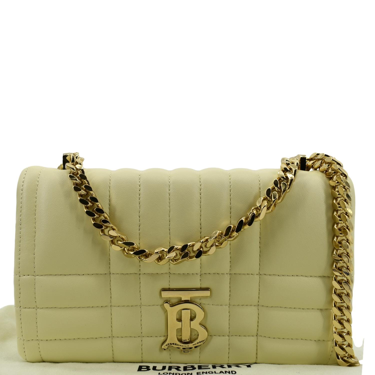 BURBERRY Lola Medium Quilted  Leather Shoulder Bag Cool Lemon