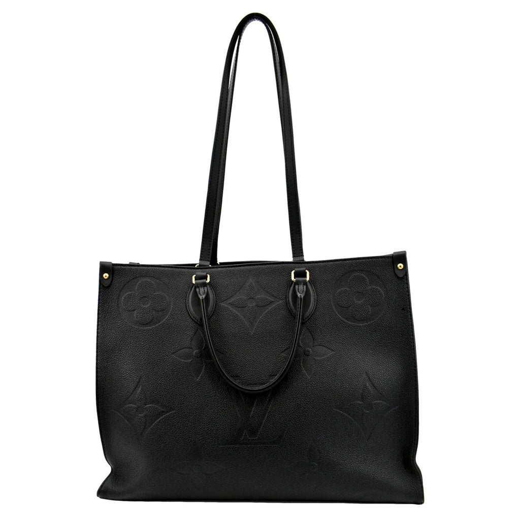 LOUIS VUITTON  Onthego GM Monogram Empreinte Leather Tote Bag Black
