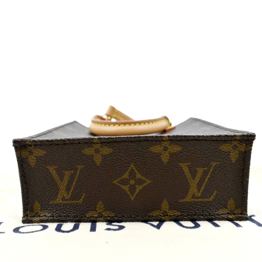 LOUIS VUITTON Petit Sac Plat Monogram Canvas Shoulder Bag Brown