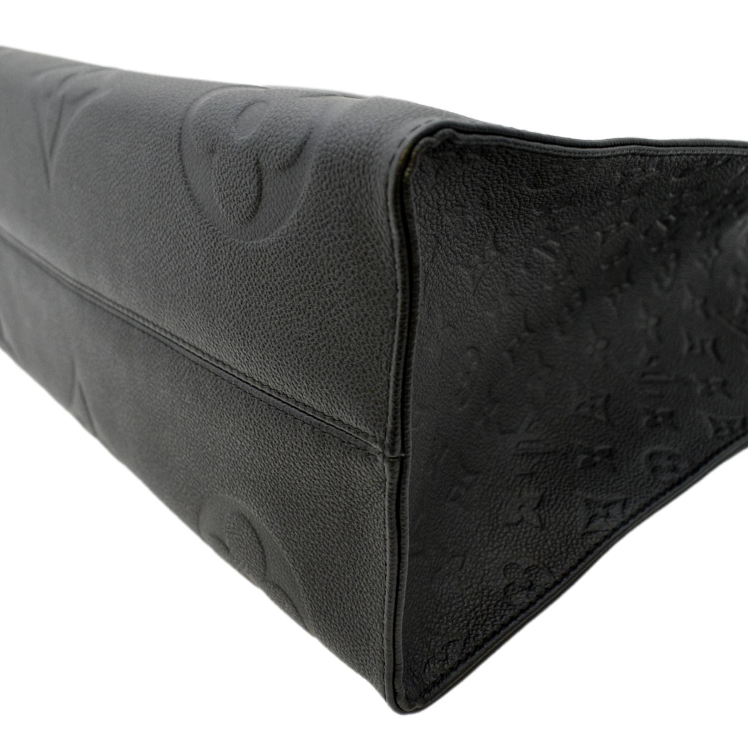 LOUIS VUITTON Onthego GM Monogram Empreinte Leather Tote Bag Black