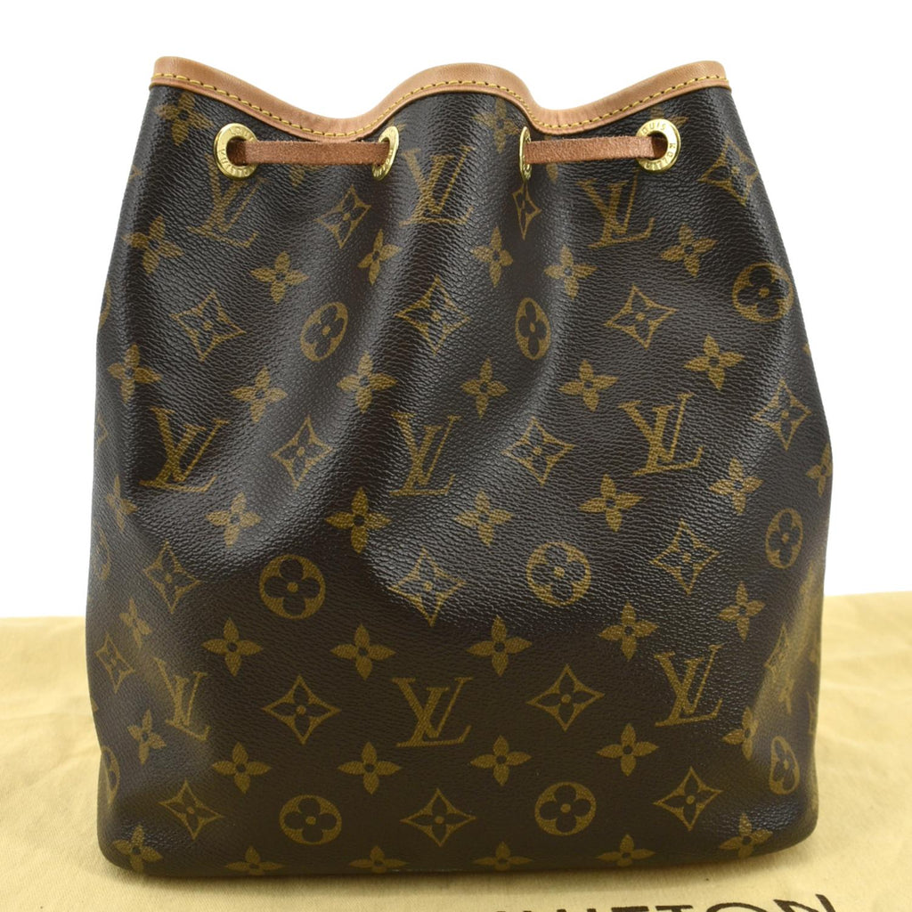 LOUIS VUITTON Petit Noe Monogram Canvas Shoulder Bag Brown