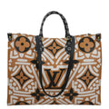 LOUIS VUITTON Onthego GM Crafty Monogram Giant Canvas Shoulder Bag Caramel