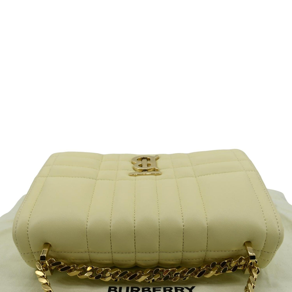 BURBERRY Lola Medium Quilted  Leather Shoulder Bag Cool Lemon