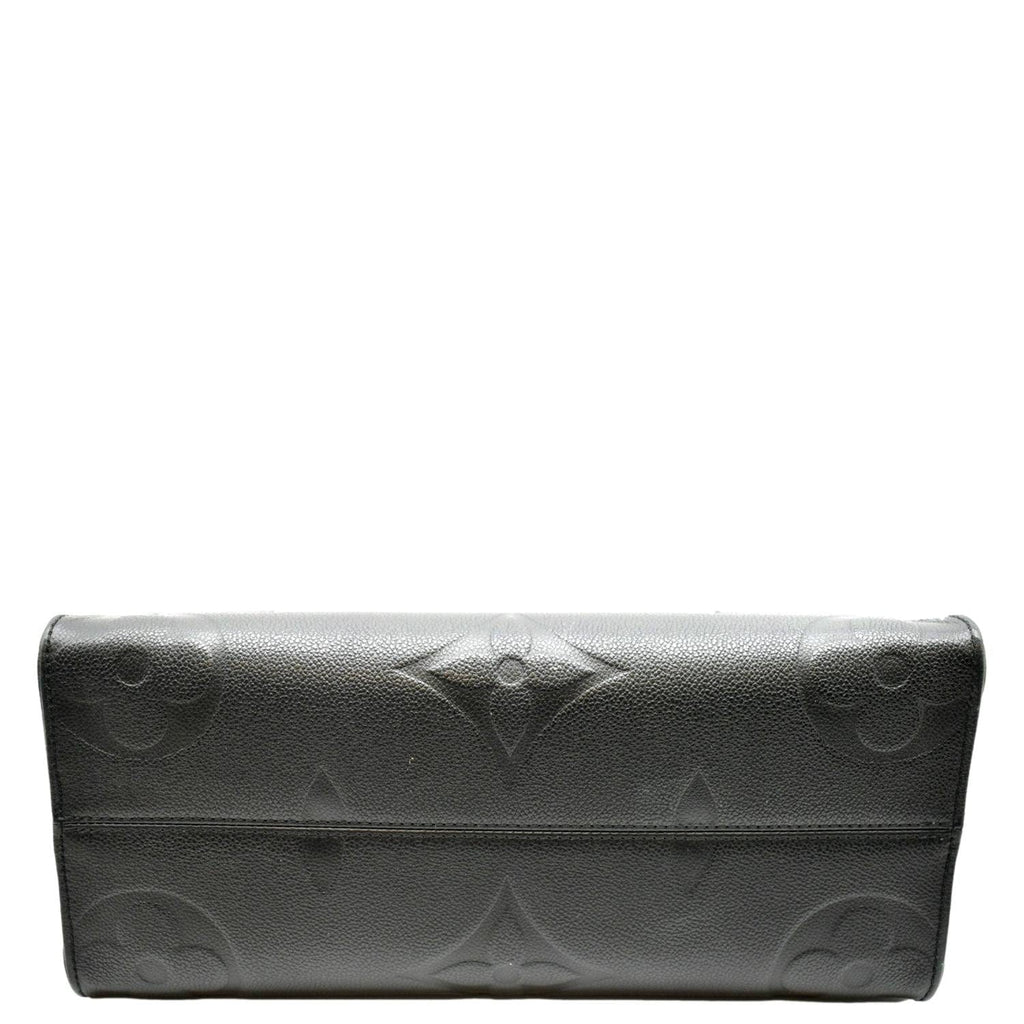 LOUIS VUITTON Onthego MM Giant Monogram Empreinte Leather Tote Bag Black