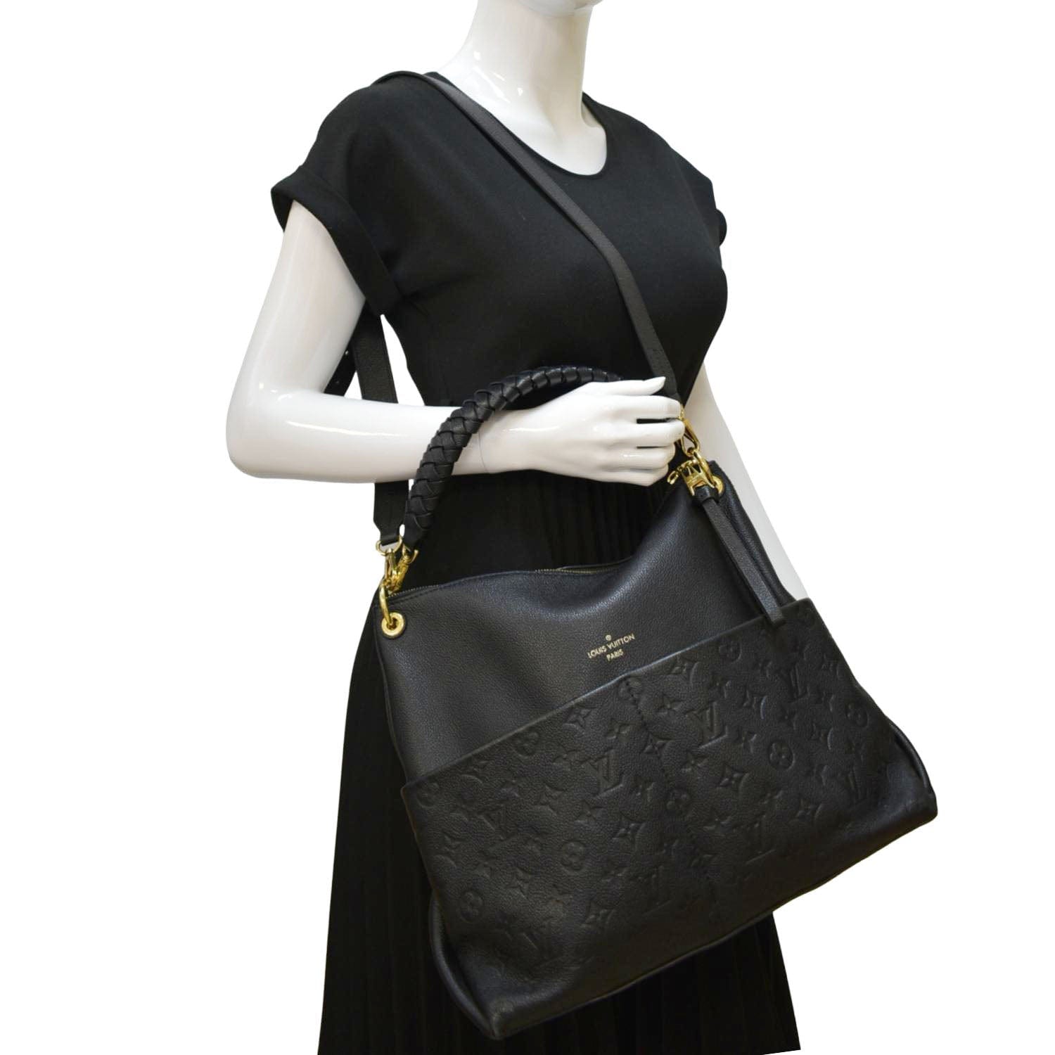 LOUIS VUITTON Maida Monogram Empreinte Leather Hobo Shoulder Bag Black