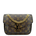 LOUIS VUITTON Passy NM Monogram Canvas Shoulder Bag Brown