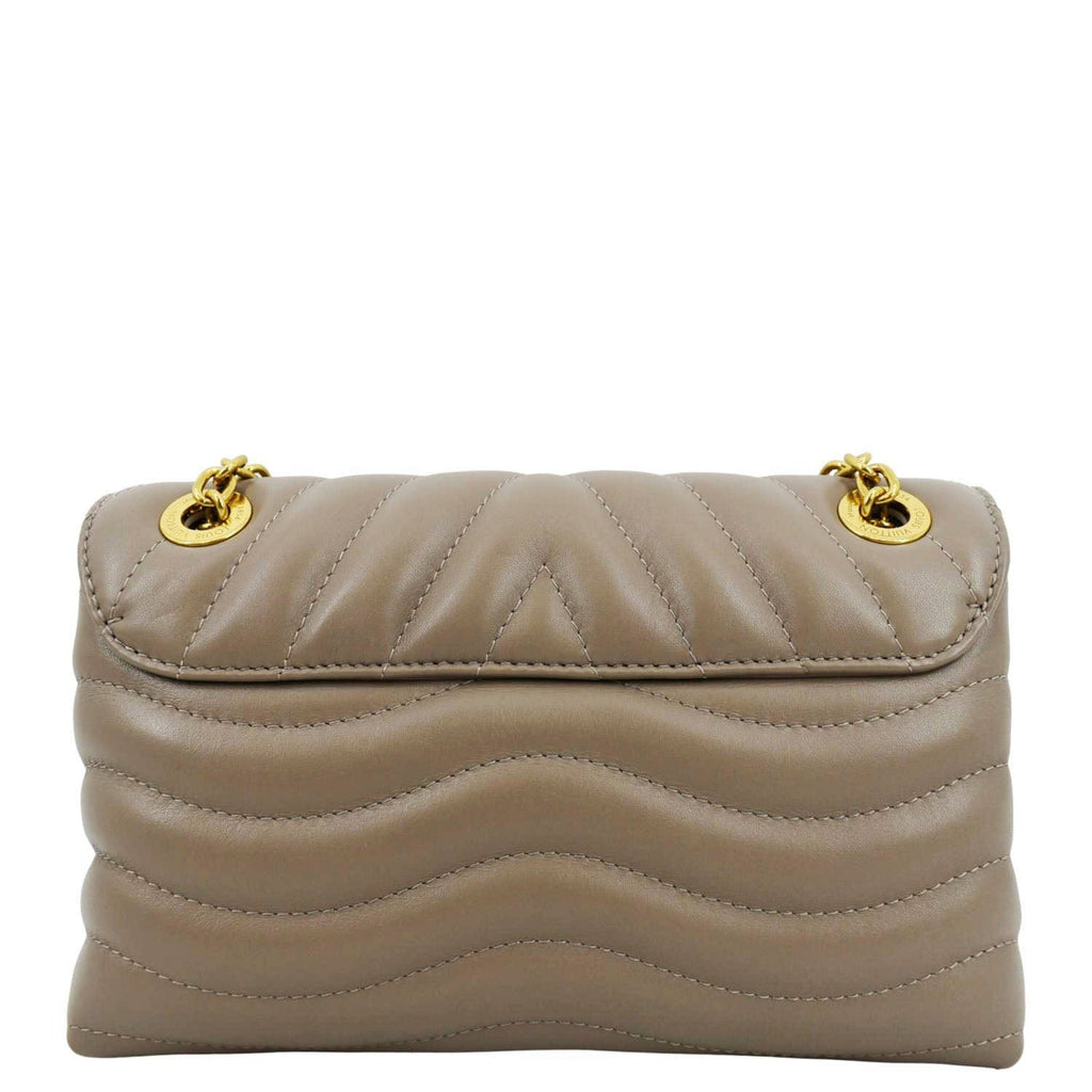 LOUIS VUITTON New Wave Chain MM Calfskin Leather Shoulder Bag Taupe