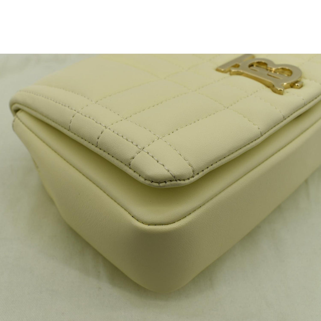 BURBERRY Lola Medium Quilted  Leather Shoulder Bag Cool Lemon
