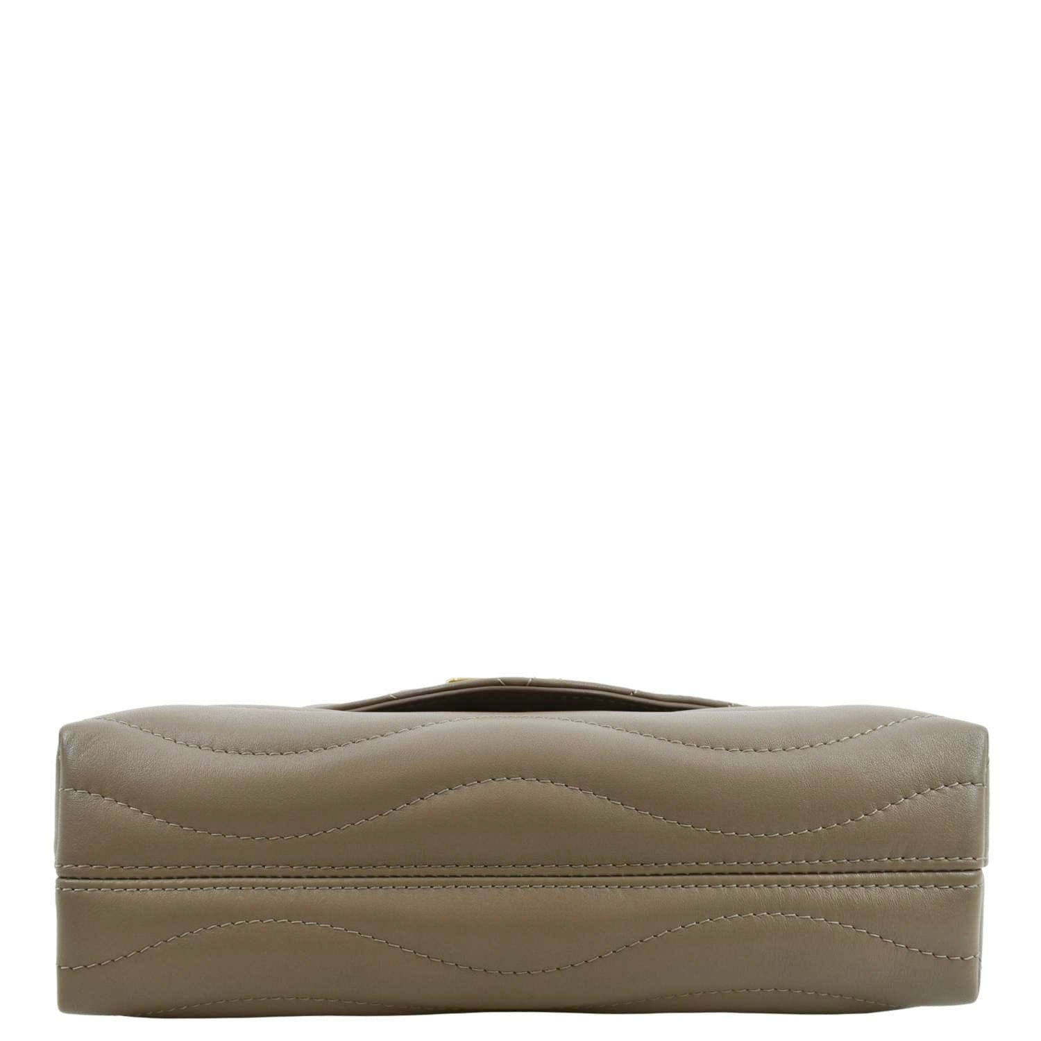 LOUIS VUITTON New Wave Chain MM Calfskin Leather Shoulder Bag Taupe