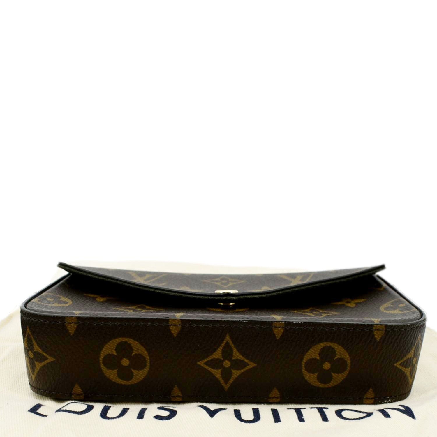 LOUIS VUITTON Felicie Strap & Go Pochette Monogram Canvas Shoulder Bag Brown