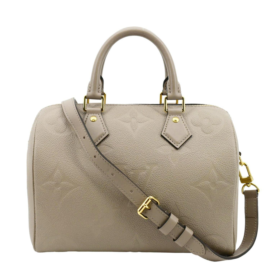 LOUIS VUITTON Speedy 25 Bandouliere Monogram Empreinte Shoulder Bag Tourterelle