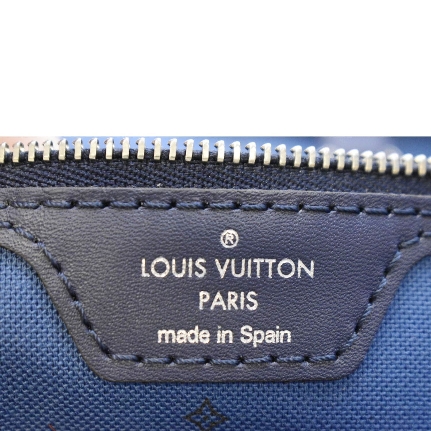 LOUIS VUITTON Neverfull MM Escale Monogram Canvas Shoulder Bag Blue