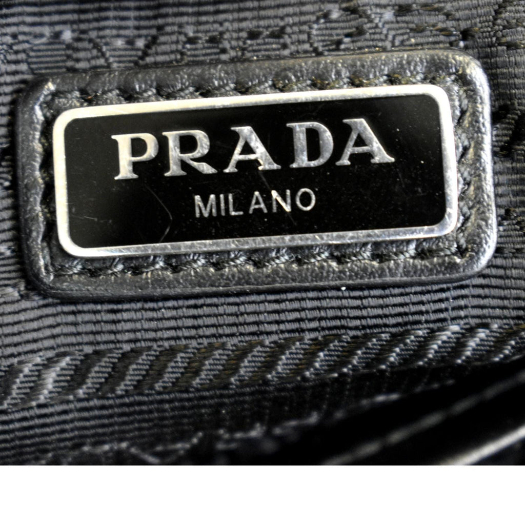 PRADA Brushed Leather Shoulder Bag White
