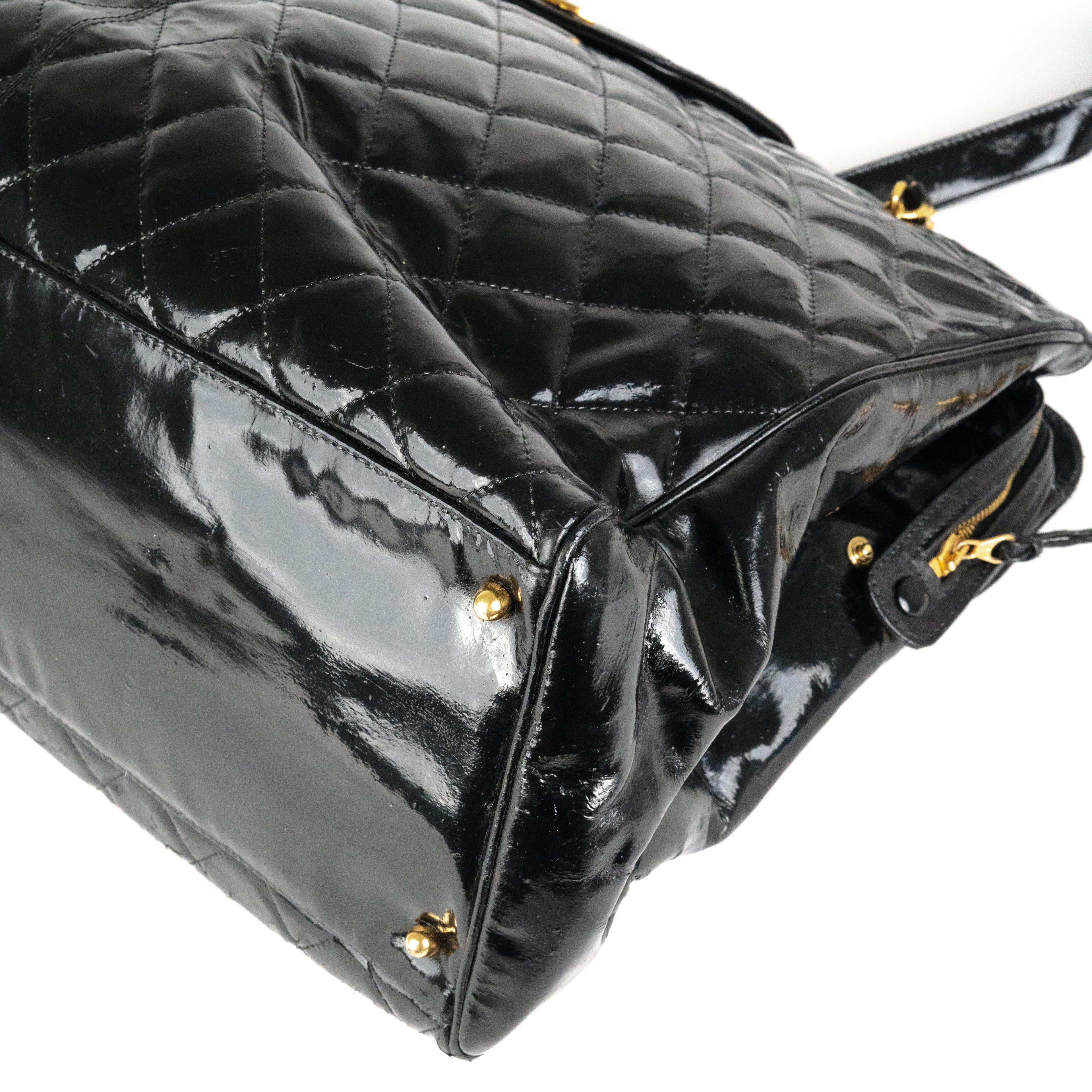 Chanel Supermodel Patent Tote Black