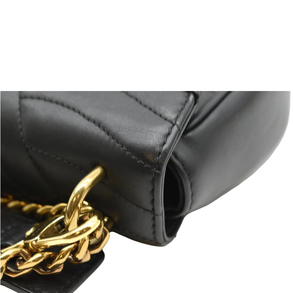 LOUIS VUITTON New Wave Chain MM Calfskin Leather Shoulder Bag Black
