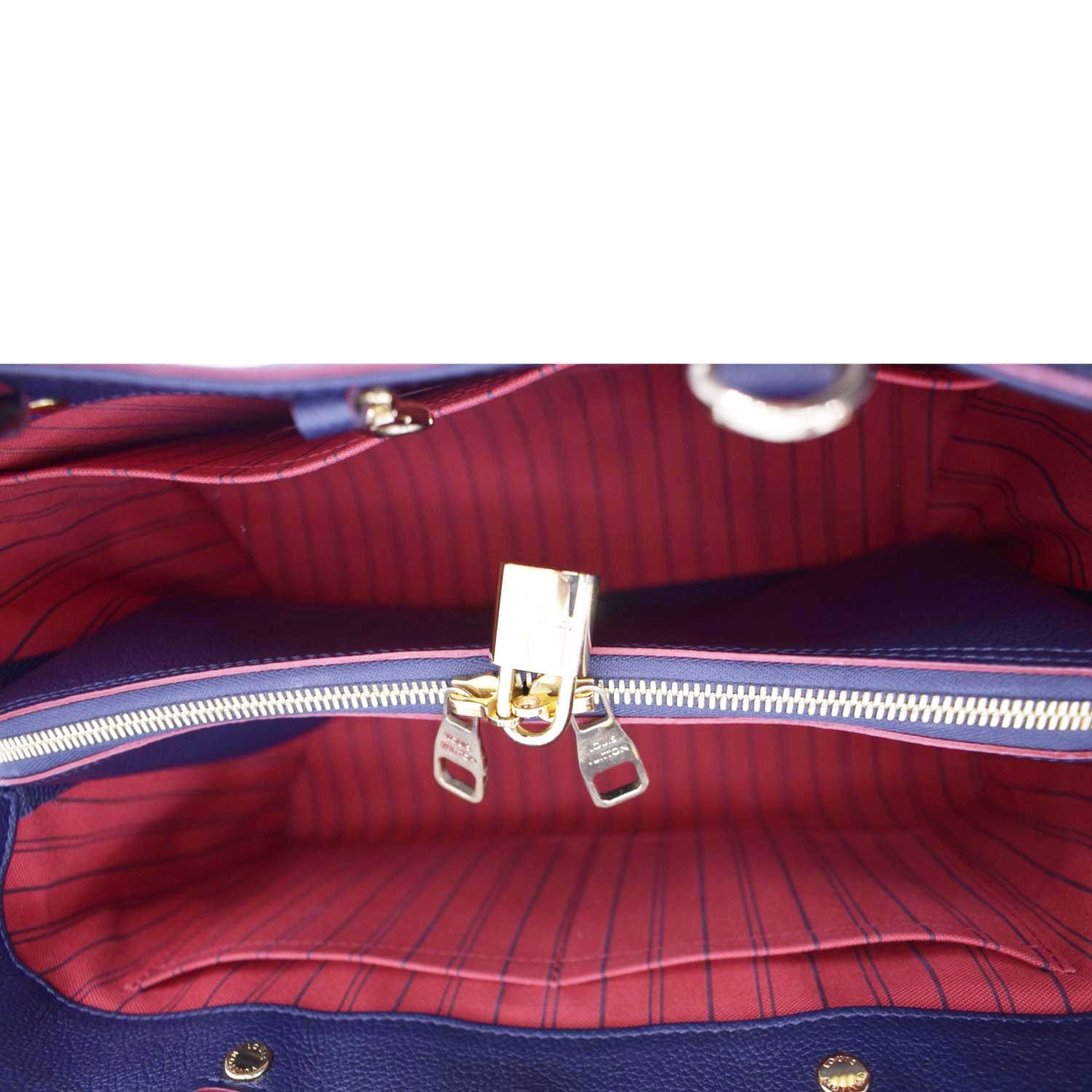 LOUIS VUITTON Montaigne GM Empreinte Leather Shoulder Bag Navy Blue