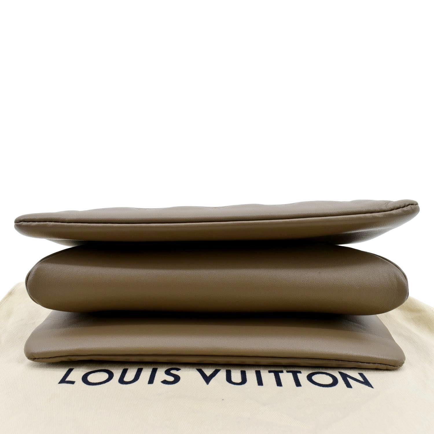 LOUIS VUITTON Coussin MM Monogram Embossed Shoulder Bag Taupe
