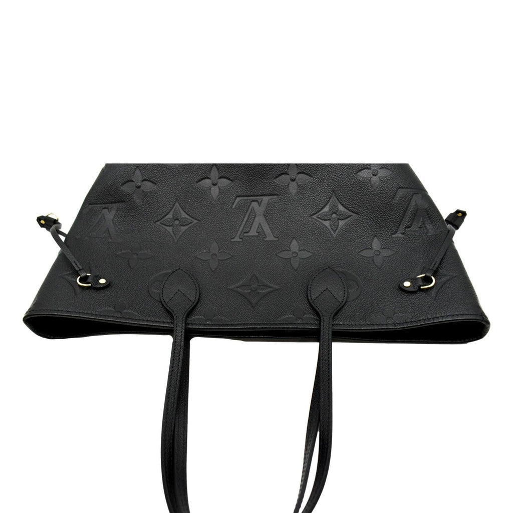 LOUIS VUITTON Neverfull MM Monogram Empreinte Leather Tote Bag Black
