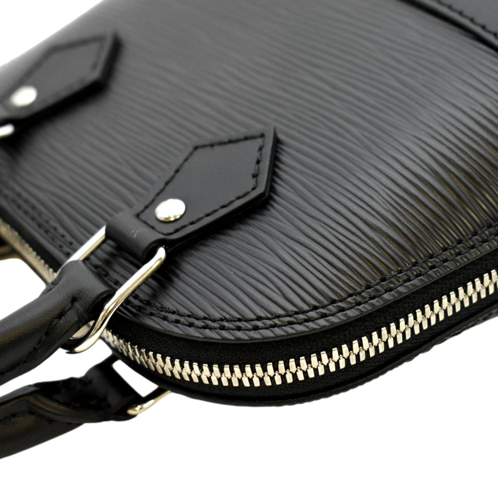 LOUIS VUITTON Nano Alma Epi Leather Top Handle Shoulder Bag Black