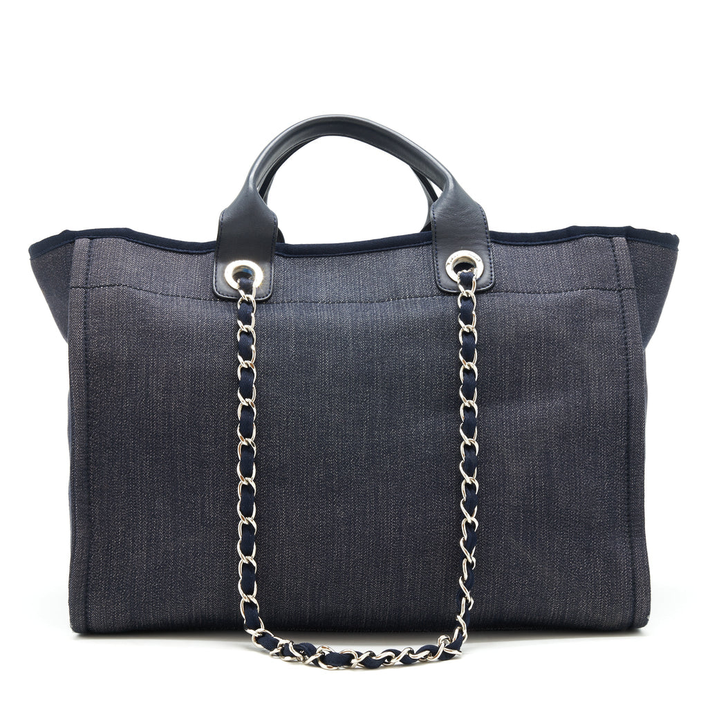 Chanel Large deauville Tote bag Denim Navy