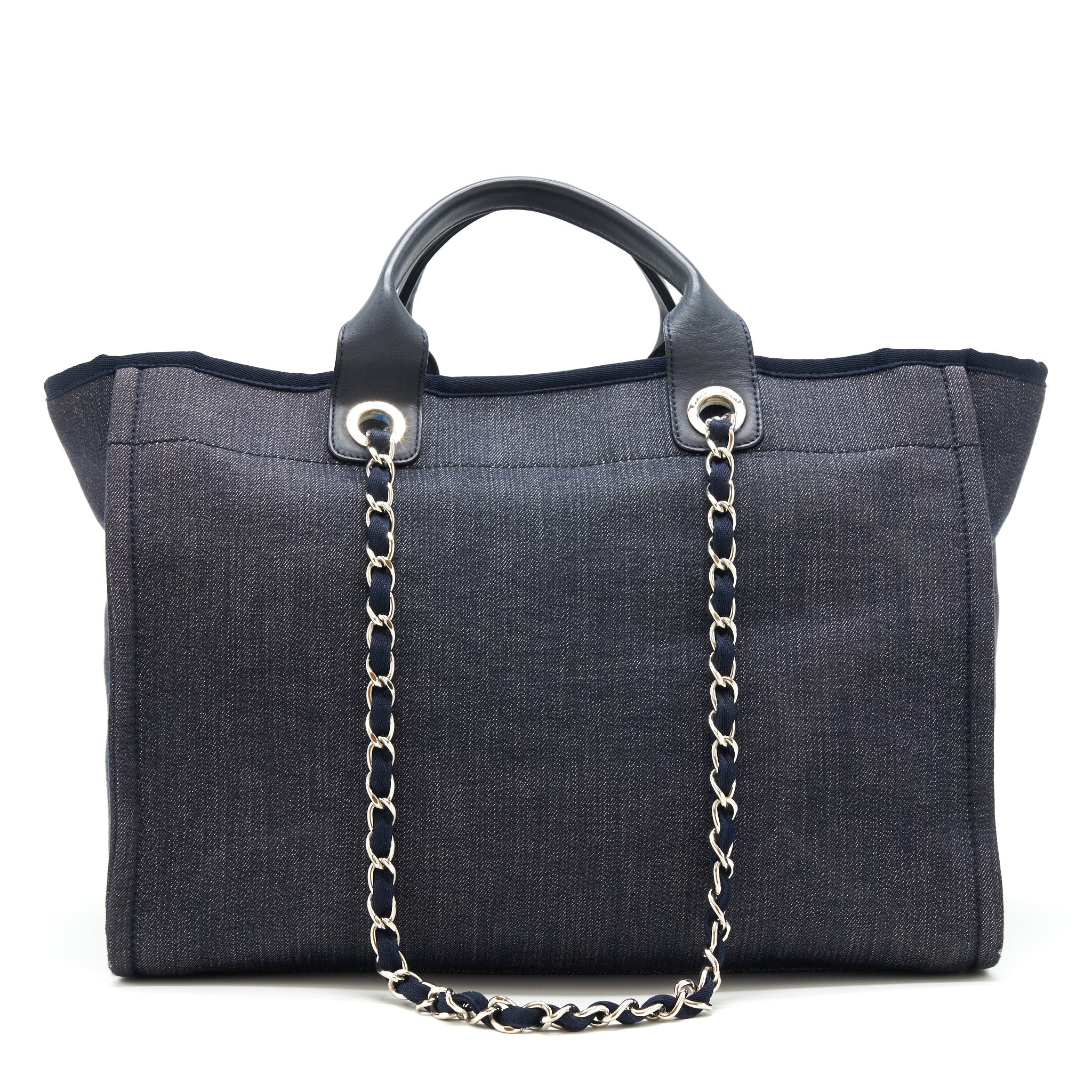 Chanel Large deauville Tote bag Denim Navy