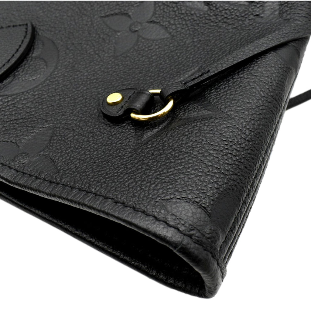 LOUIS VUITTON Neverfull MM Monogram Empreinte Leather Tote Bag Black