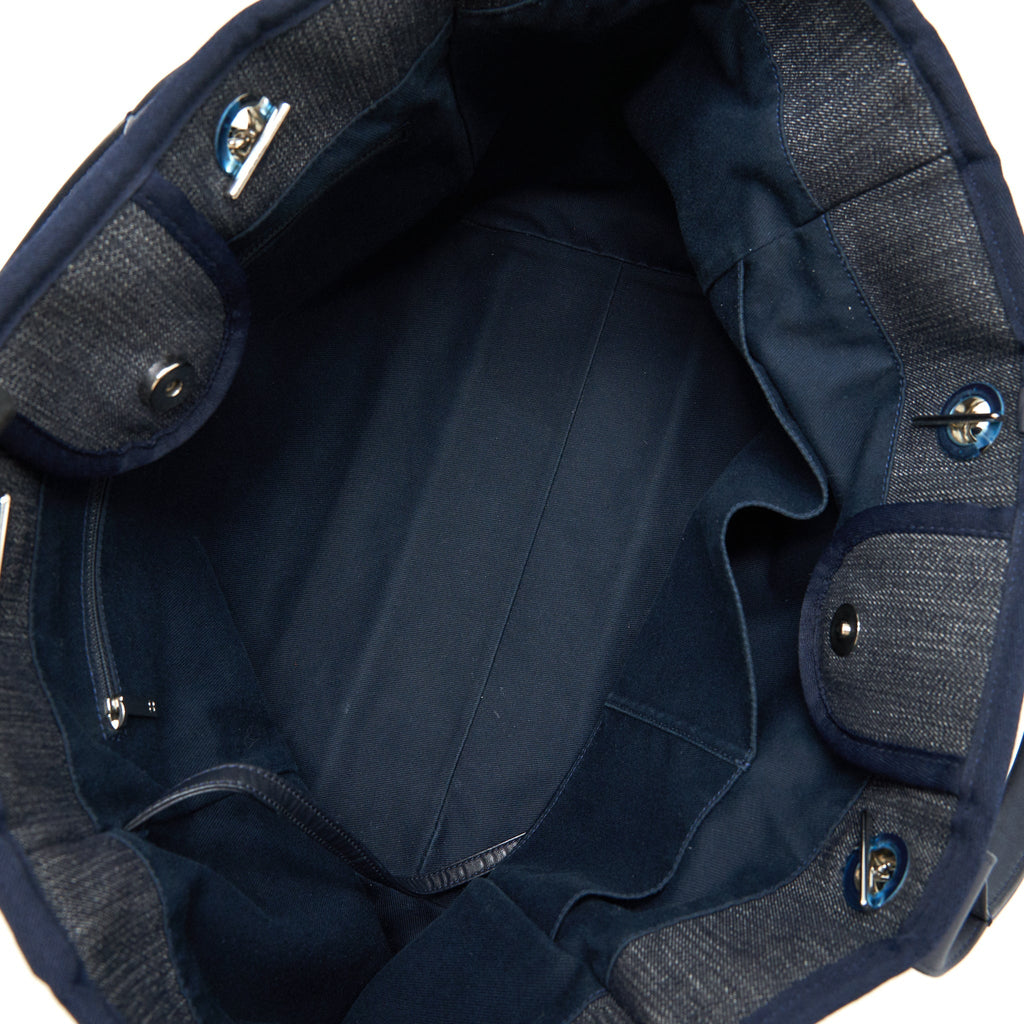 Chanel Large deauville Tote bag Denim Navy