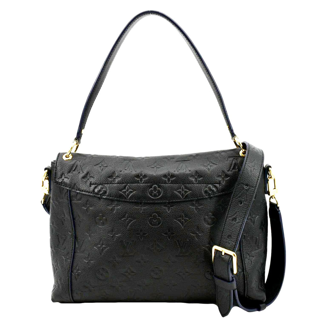 LOUIS VUITTON Blanche MM Empreinte Leather Shoulder Bag Black