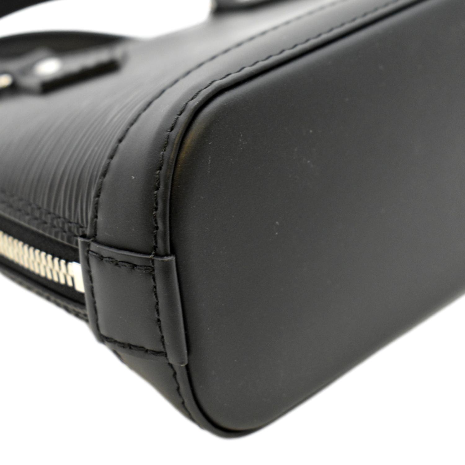 LOUIS VUITTON Nano Alma Epi Leather Top Handle Shoulder Bag Black