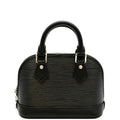 LOUIS VUITTON Nano Alma Epi Leather Top Handle Shoulder Bag Black